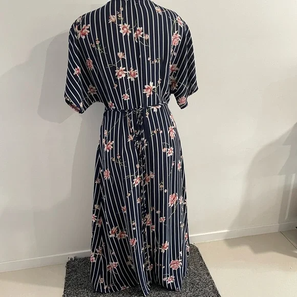 Ally Wrap Floral Maxi Stripe Dress - Picture 5 of 9